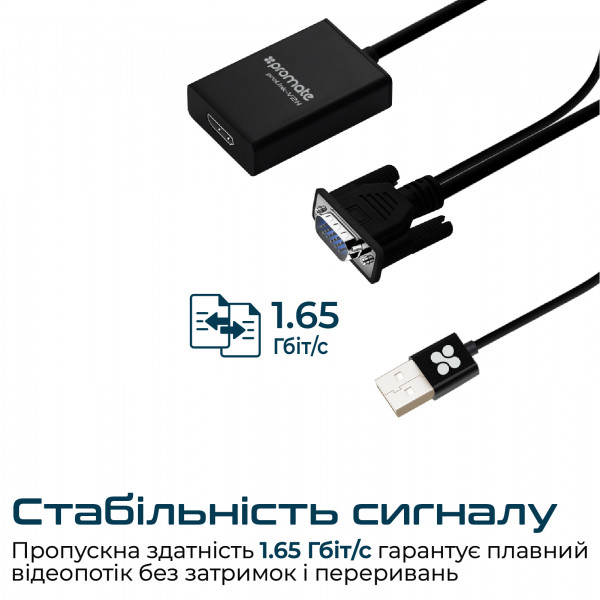 Фото - Перехідник Promate Prolink-v2h.Black