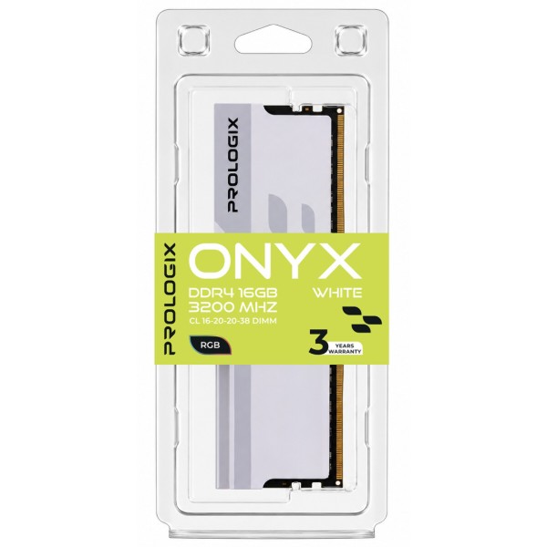 Фото - Память DDR ProLogix DDR4 16GB/3200 Onyx White RGB (PRO16GB3200YWR4)