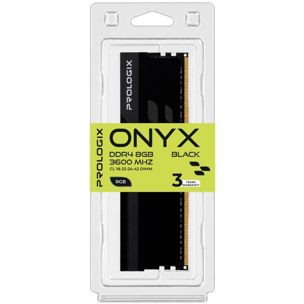 Фото - Пам'ять DDR ProLogix DDR4 8GB/3600 Onyx Black RGB (PRO8GB3600YBR4)