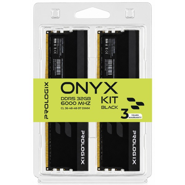 Фото - Пам'ять DDR ProLogix DDR5 2x16GB/6000 Onyx Black (PRO32GB6000YB5K)
