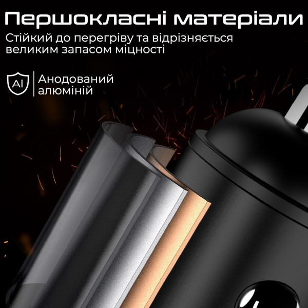 Фото - Автомобільний зарядний пристрій Promate Bullet-pd40 Black
