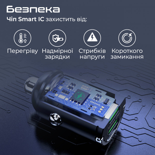 Фото - Автомобільний зарядний пристрій Promate Bullet-pd40 Black