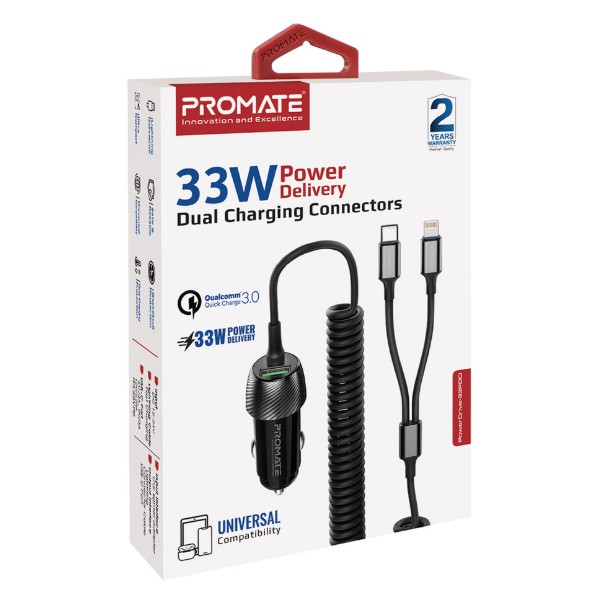 Фото - Автомобільний зарядний пристрій Promate Powerdrive-33pdci.Black