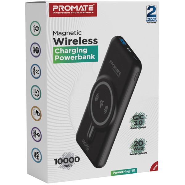Фото - Батарея мобільна Promate Powermag-10 10000mAh Black
