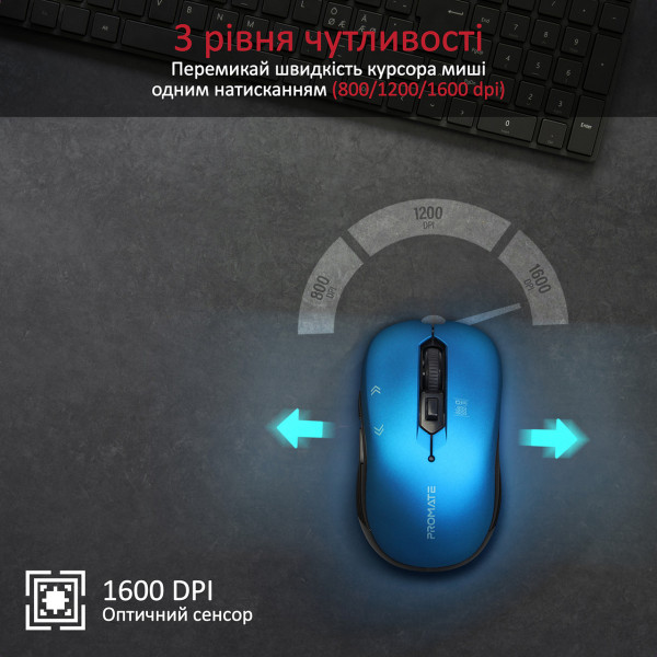 Фото - Миша бездротова Promate slider.blue