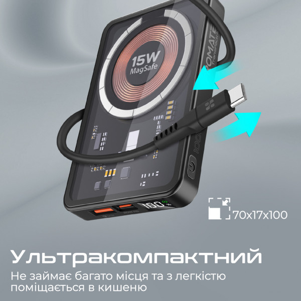 Фото - Батарея мобільна Promate Transpack-10 10000mAh Black