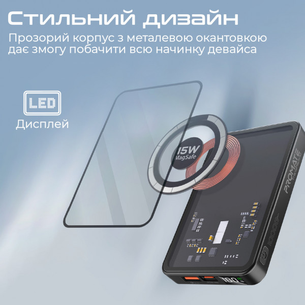 Фото - Батарея мобільна Promate Transpack-10 10000mAh Black