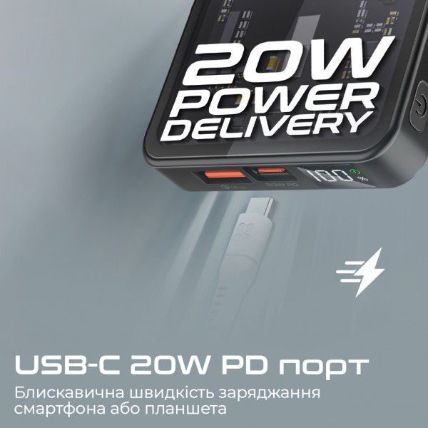 Фото - Батарея мобільна Promate Transpack-10 10000mAh Black