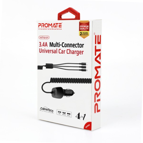 Фото - Автомобільний зарядний пристрій Promate Voltrip-uni Black