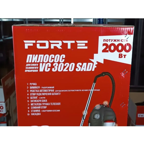 Фото - Пылесос для сухой уборки без мешка Forte VC3020SADF