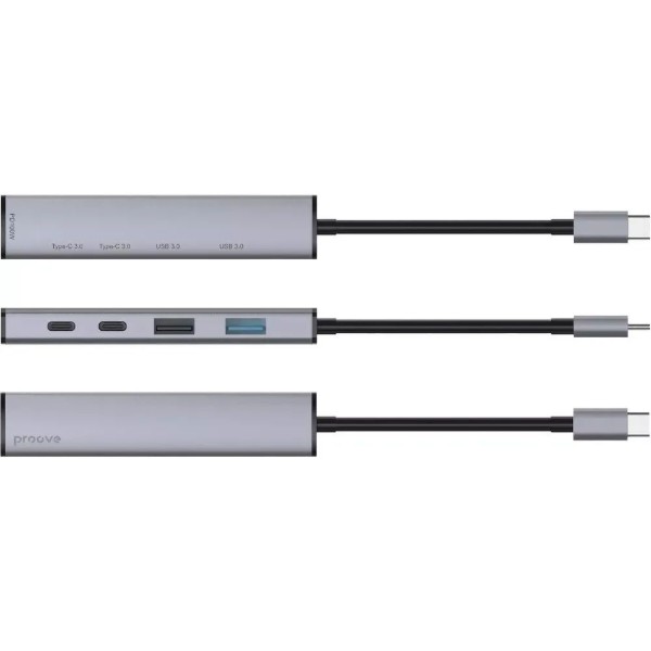 Фото - Хаб USB Proove Arc Link 5 in 1 (2xUSB3.0 + 3xType-C3.0) Silver (HBAL00222024)