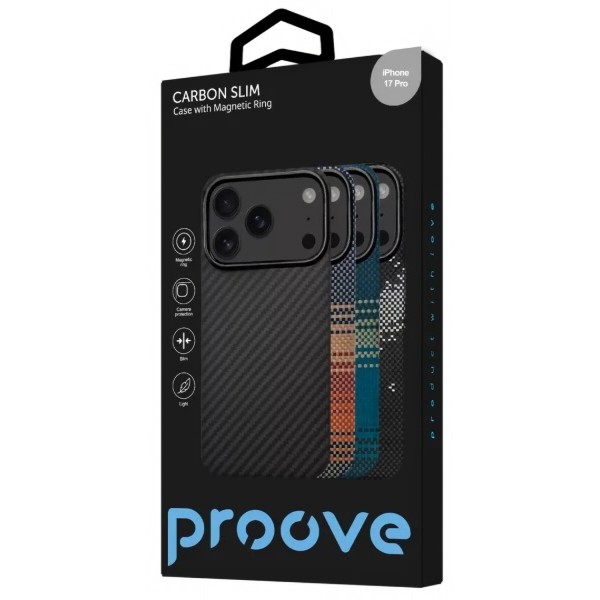 Фото - Чохол для смартфону Proove Carbon Slim with Magnetic Ring iPhone 17 Pro starfield (PCCSIP17P053)