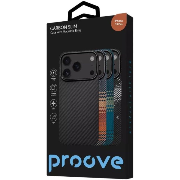 Фото - Чехол для смартфона Proove Carbon Slim with Magnetic Ring iPhone 13 Pro full black (59882)