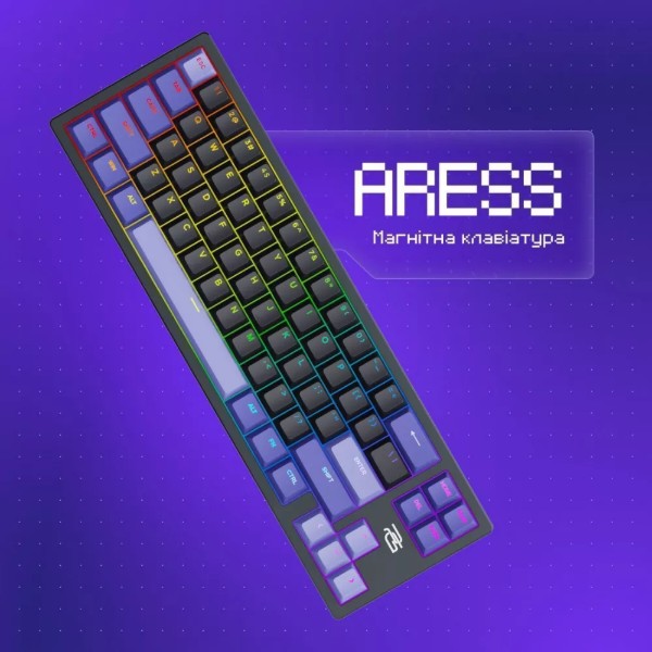 Фото - Клавиатура проводная игровая Proove Gaming Aress (Ukraine Layout) black/purple (MKAR00022416)