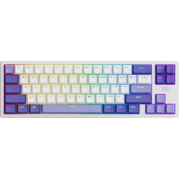 Фото - Клавиатура проводная игровая Proove Gaming Aress (Ukraine Layout) white/purple (MKAR00022417)