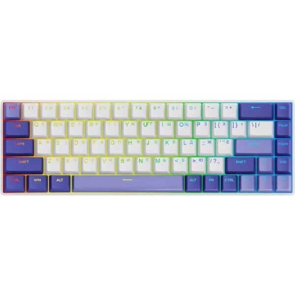 Фото - Клавиатура проводная игровая Proove Gaming Cyrex (Ukraine Layout) white/purple (MKCR00022417)