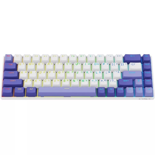 Фото - Клавиатура проводная игровая Proove Gaming Cyrex (Ukraine Layout) white/purple (MKCR00022417)