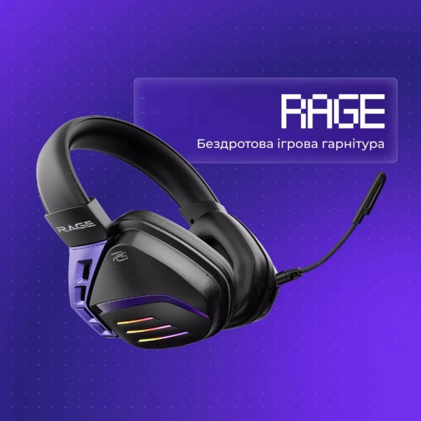 Фото - Гарнитура беспроводная игровая Proove Gaming Rage (APP) white/purple (WHRG00020002)
