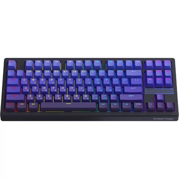 Фото - Клавиатура беспроводная игровая Proove Gaming Rampage (Ukraine Layout) gradient purple/black (WKRM00022418)