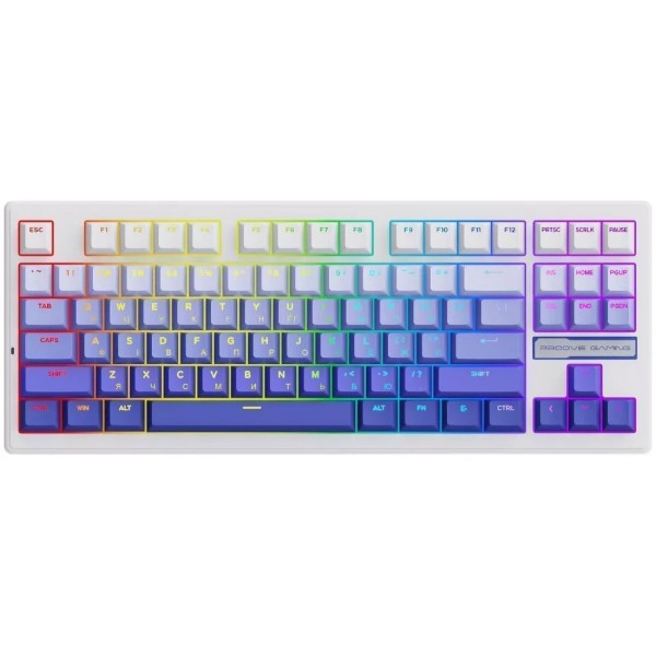 Фото - Клавиатура беспроводная игровая Proove Gaming Rampage (Ukraine Layout) gradient purple/white (WKRM00022419)
