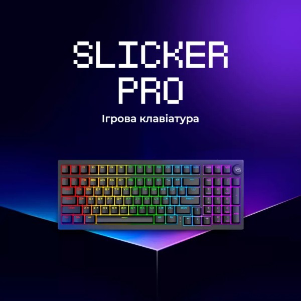 Фото - Клавиатура беспроводная игровая Proove Gaming Slicker Pro (Ukraine Layout) White/Purple (WKSLP0022417)