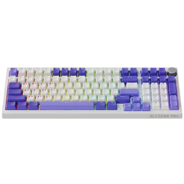 Фото - Клавиатура беспроводная игровая Proove Gaming Slicker Pro (Ukraine Layout) White/Purple (WKSLP0022417)
