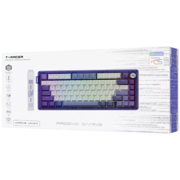 Фото - Клавиатура беспроводная игровая Proove Gaming T-Racer (Ukraine Layout) purple/white (WKTR00022417)