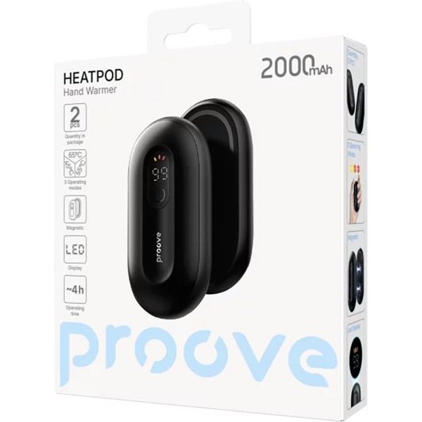 Фото - Грелка аккумуляторная Proove для рук HeatPod black (HWHP00002001)