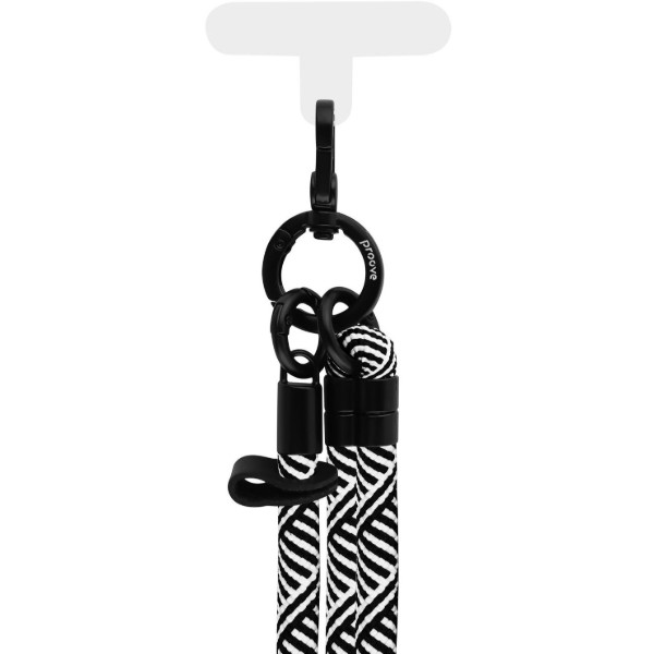 Фото - Ремінець для смартфону Proove Line Cross-Body Strap black/white (PSBSUNOC1502)