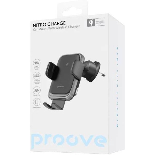 Фото - Автодержатель с беспроводной зарядкой Proove Nitro Charge 15W