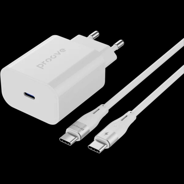 Фото - Сетевое зарядное устройство Proove Rapid 45W (Type-C) + Кабель Type-C to Type-C white (WCRP45012202)