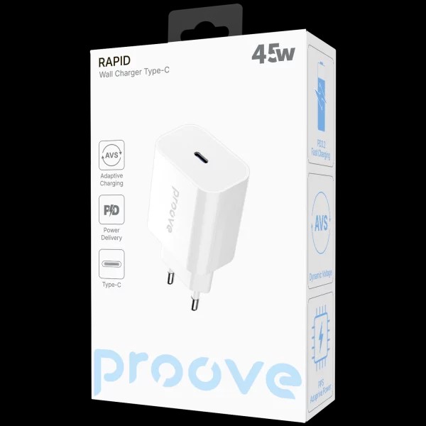 Фото - Сетевое зарядное устройство Proove Rapid 45W (Type-C) white (WCRP45010002)