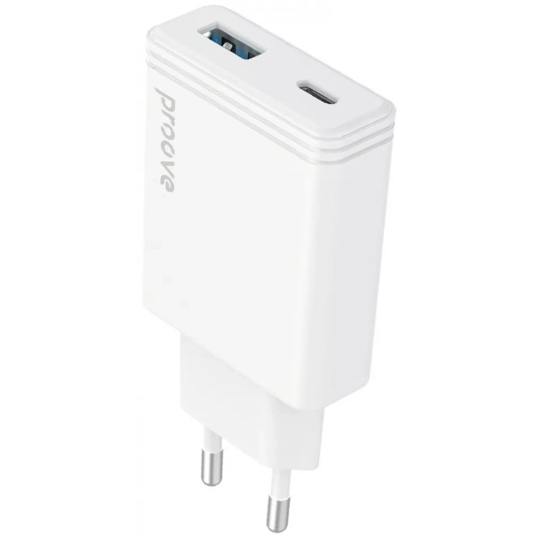 Фото - Мережевий зарядний пристрій Proove Slender 65W (Type-C + USB) white (WCSL65110002)
