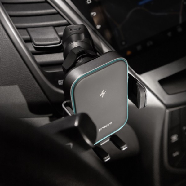 Фото - Автотримач з бездротовою зарядкою Proove Triple Clamp15W Black (479210001)