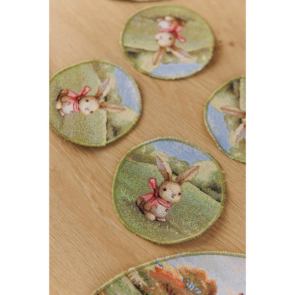 Фото - Набор салфеток под чашку Прованс Пасхальный гобеленовый набор Настроение D11 см (044364)