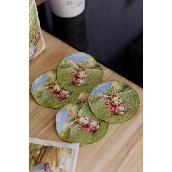 Фото - Набор салфеток под чашку Прованс Пасхальный гобеленовый набор Настроение D11 см (044364)