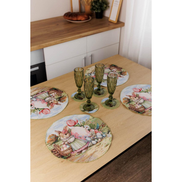 Фото - Набор салфеток под чашку Прованс Пасхальный гобеленовый набор Настроение D11 см (044364)