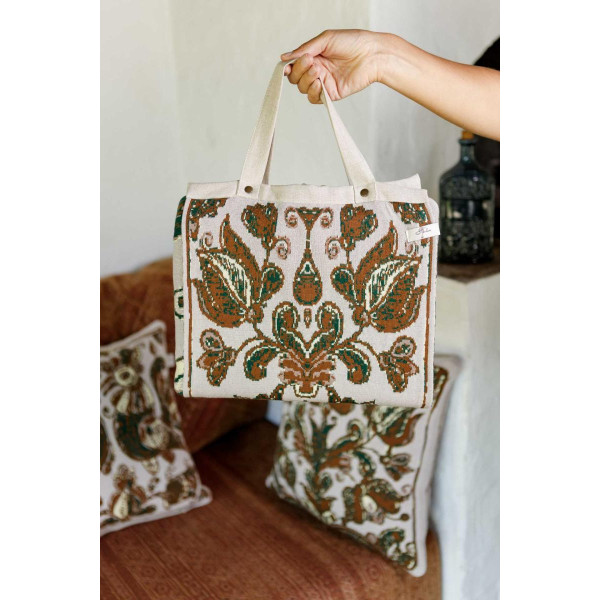 Фото - Плед односпальний Прованс В'язаний в українському стилі Косівські мотиви 120х180 см (044461)