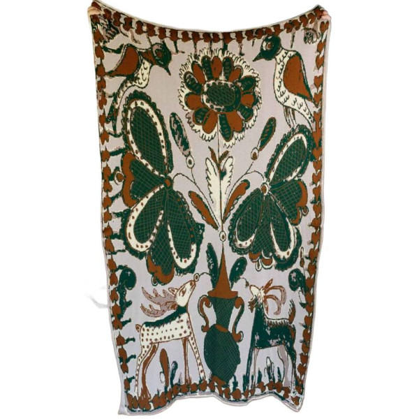 Фото - Плед односпальний Прованс В'язаний в українському стилі Косівські мотиви 120х180 см (044461)