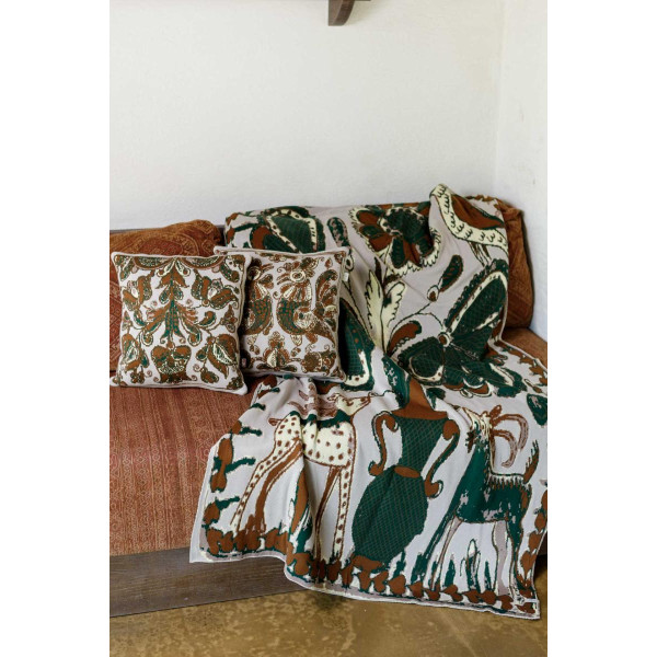 Фото - Плед односпальний Прованс В'язаний в українському стилі Косівські мотиви 120х180 см (044461)