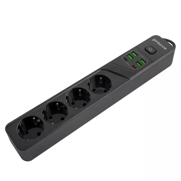 Фото - Сетевой фильтр Proove Power Strip P-04 4 sockets+4 USB+2 Type-C 3 м Black (PSP442430001)