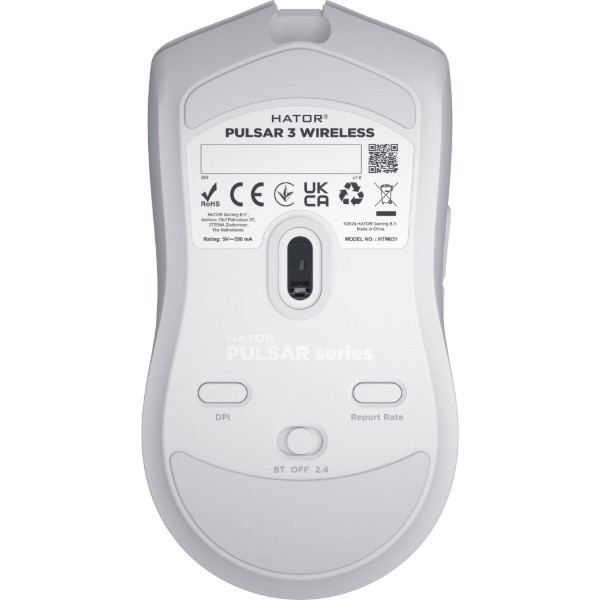 Фото - Мышь беспроводная игровая Hator Pulsar 3 Wireless White (HTM631)