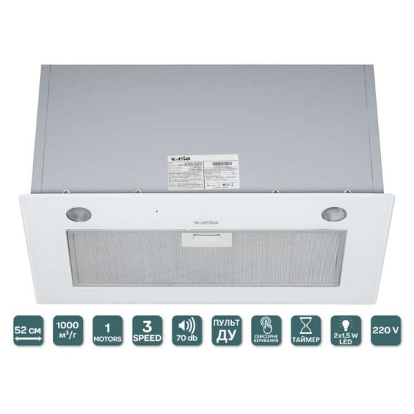 Фото - Вытяжка встраиваемая Ventolux PUNTO 520/279 WG (1000) TRC