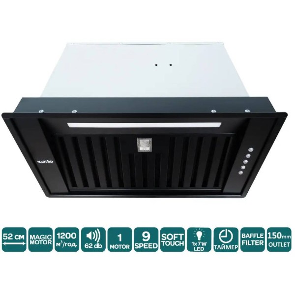 Фото - Вытяжка встраиваемая Ventolux PUNTO 52 BK (1200) ST MM BF