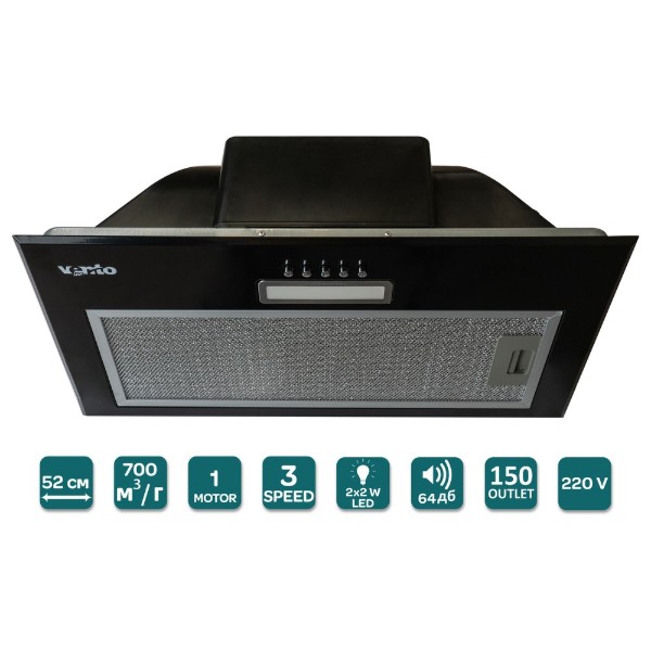 Фото - Витяжка вбудована Ventolux PUNTO 52 BK (700) PB PC