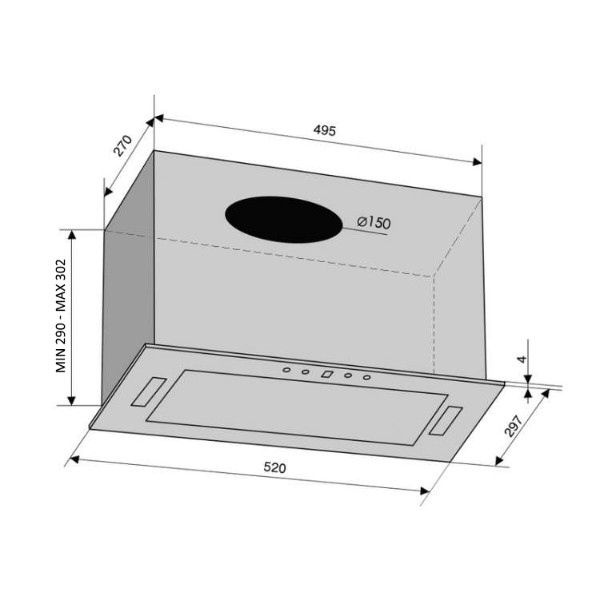 Фото - Вытяжка встраиваемая Ventolux PUNTO 52 WG (1000) TRC MM