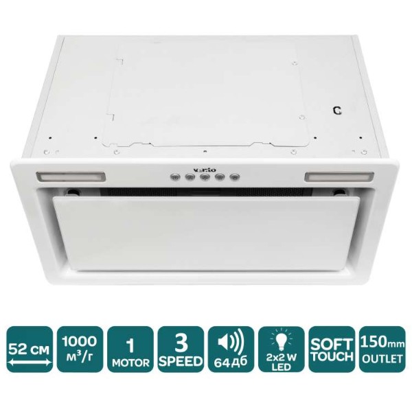 Фото - Вытяжка встраиваемая Ventolux PUNTO 52 WHG (1000) ST