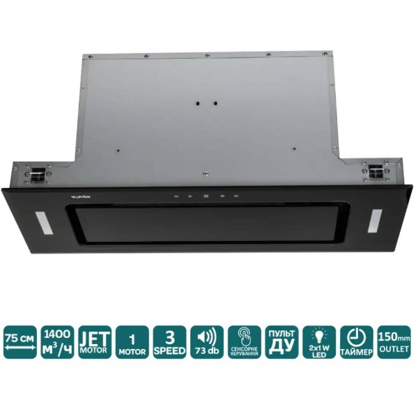 Фото - Витяжка вбудована Ventolux PUNTO 75 BG (1400) TRC JET