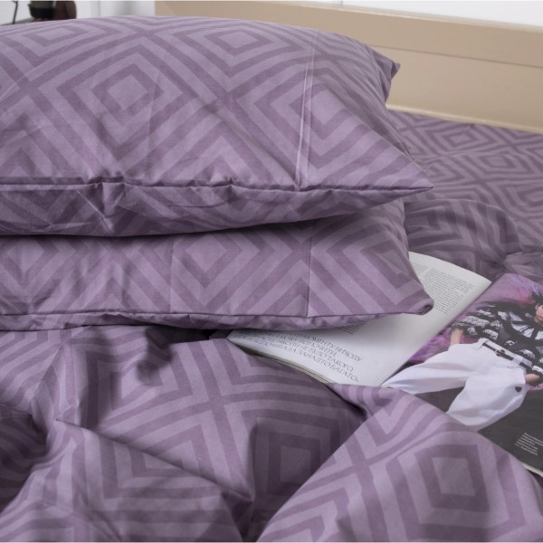 Фото - Комплект постільної білизни MirSon Бязь 17-0626 Geometry Purple 200х220 (2200008205485)