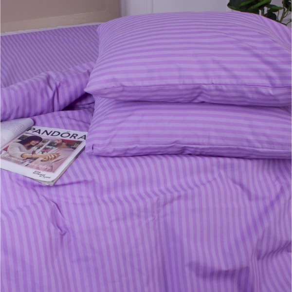 Фото - Наволочка MirSon Ranforce Elite 17-0618 Stripe Purple 70х70 см (2200008203122)